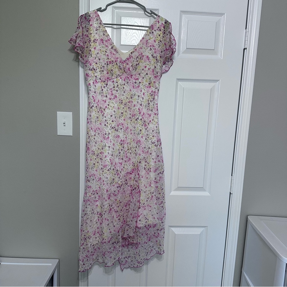 Vintage AGB floral pink spring Easter style dress